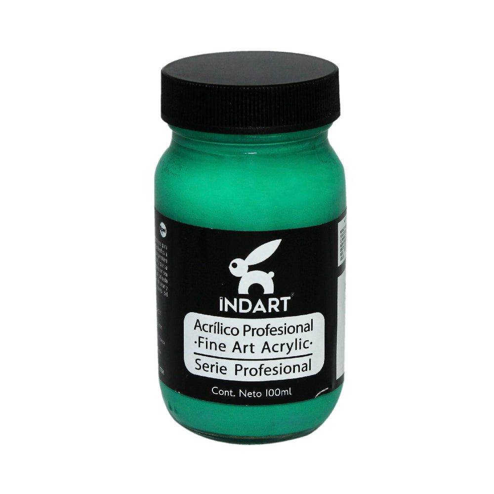 Pintura Acrílica Profesional Vidrio Serie 2 Indart 35 Verde Esmeralda 100ml