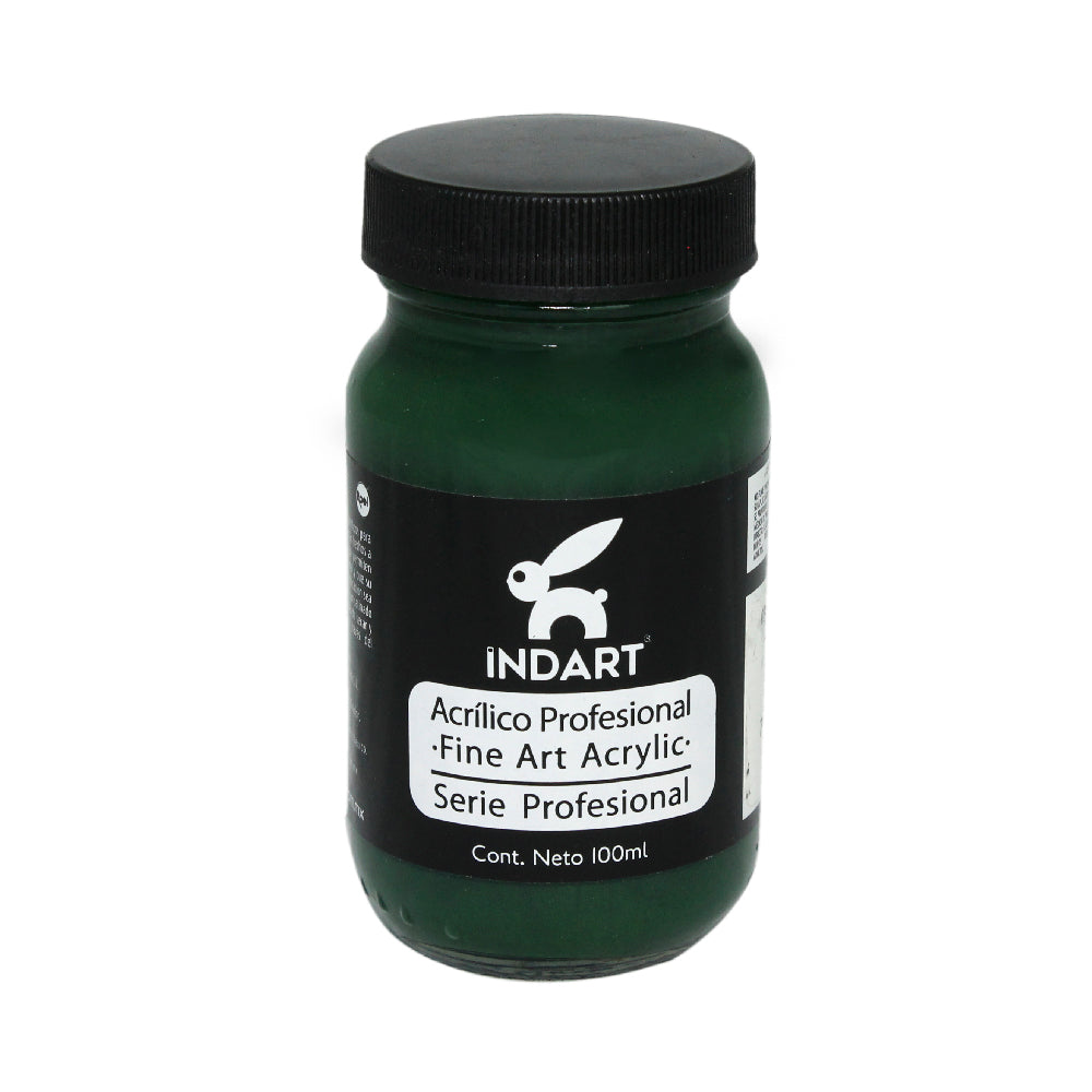 Pintura  Acrílica Profesional Vidrio Serie 2 Indart 36 Verde Sapo 100ml