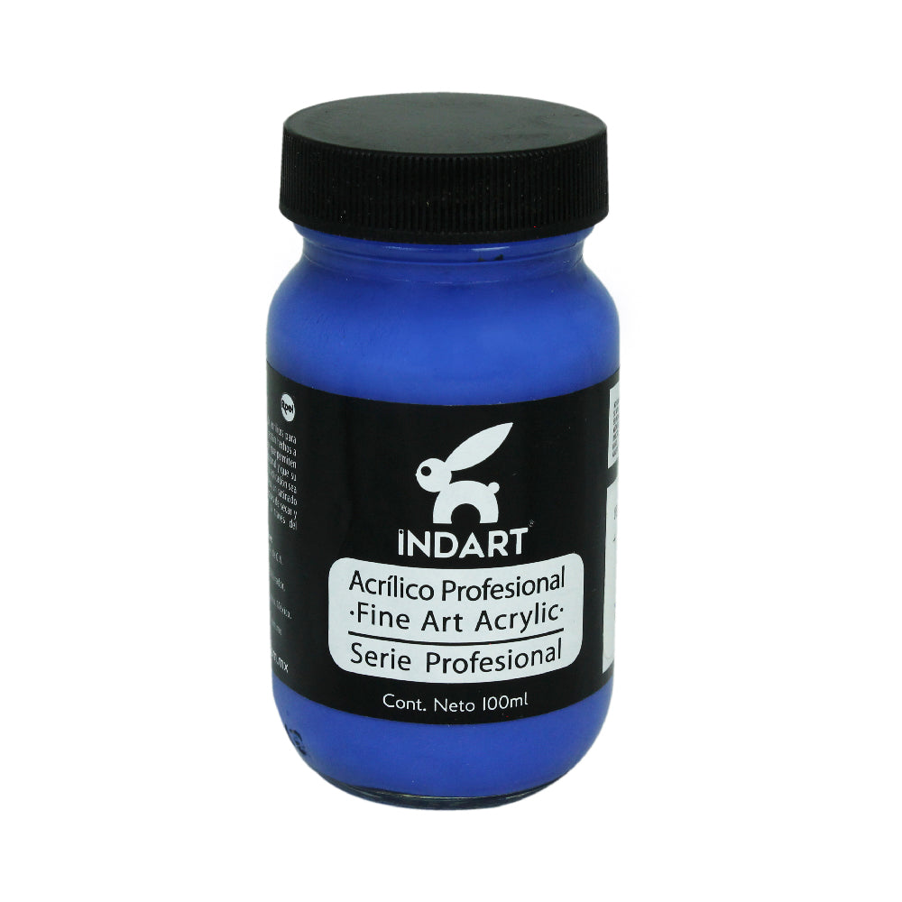 Pintura  Acrílica Profesional Vidrio Serie 2 Indart 40 Azul Brillante 100ml