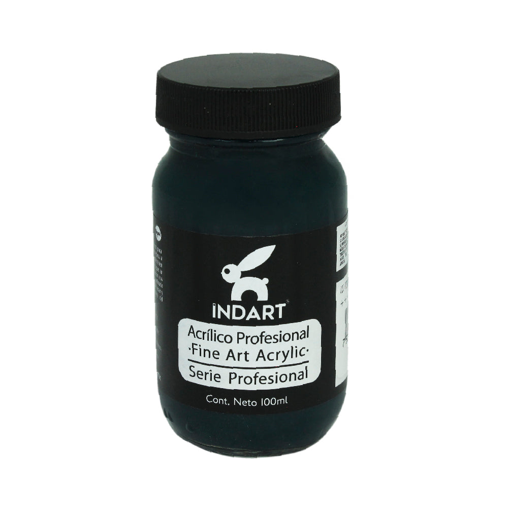 Pintura  Acrílica Profesional Vidrio Serie 3 Indart 20 Verde Obscuro Permanente 100ml
