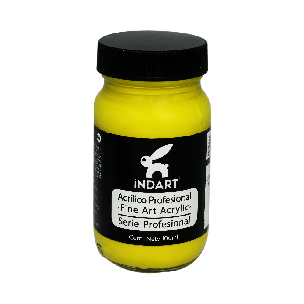 Pintura  Acrílica Profesional Vidrio Serie 5 Indart 5 Amarillo Claro Hostaperm 100ml